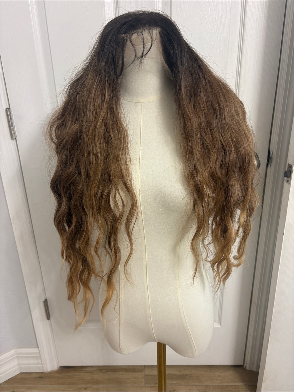 Natural Long Wavy Women’s Hairpiece - 26 inch Brown Balayage